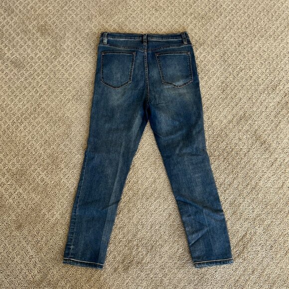 Free People Skinny Jeans High Rise Medium Wash Faded Stretchy 5 Pocket Size 26 W - Picture 4 of 4